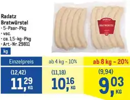 Metro Radatz Bratwürstel Angebot