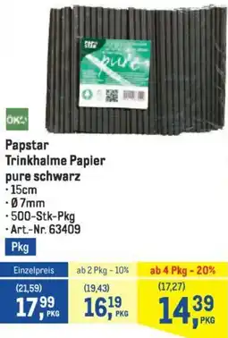 Metro Papstar Trinkhalme Papier pure schwarz Angebot