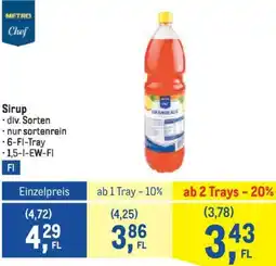 Metro Sirup Angebot