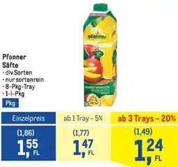Metro Pfanner Säfte Angebot