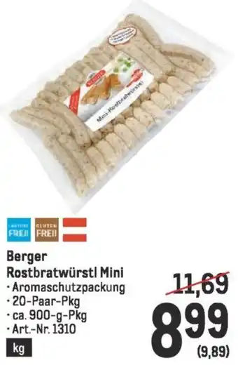 Metro Berger Rostbratwürstl Mini Angebot
