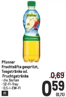 Metro Pfanner Fruchtsäfte gespritzt, Teegetränke od. Fruchtgetränke Angebot