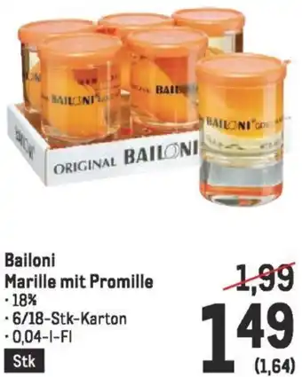 Metro Bailoni Marille mit Promille Angebot