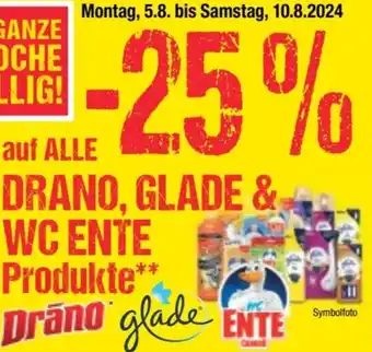 Maximarkt auf ALLE DRANO, GLADE & WC ENTE Produkte Angebot