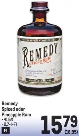 Metro Remedy Spiced oder Pineapple Rum 0.7L Angebot