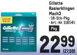 Metro Gillette Rasierklingen Mach3 Angebot