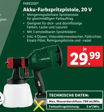 Lidl Akku-Farbspritzpistole, 20 V Angebot
