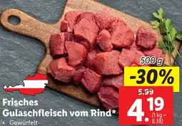Lidl Frisches Gulaschfleisch vom Rind Angebot