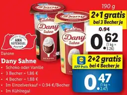 Lidl Dany Sahne 190g Angebot