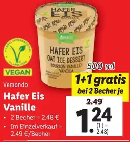 Lidl Vemondo Hafer Eis Vanille 500ml Angebot