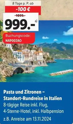Lidl Pasta und Zitronen - Standort-Rundreise in Italien Angebot