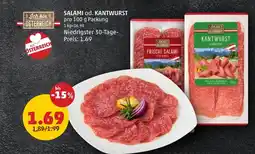 PENNY SALAMI od. KANTWURST 100g Angebot