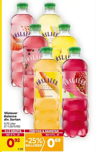 Billa Vöslauer Balance div. Sorten Angebot