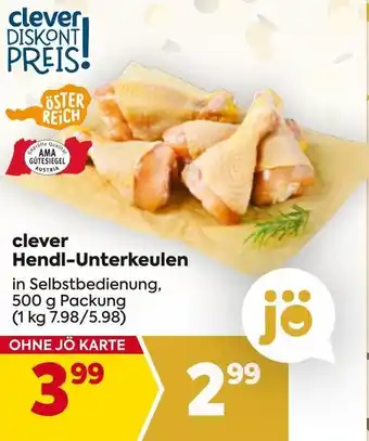 Billa clever Hendl-Unterkeulen 500g Angebot