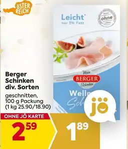 Billa Berger Schinken div. Sorten Angebot