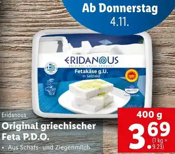 Lidl Original Griechischer Feta P.D.O 400g Angebot