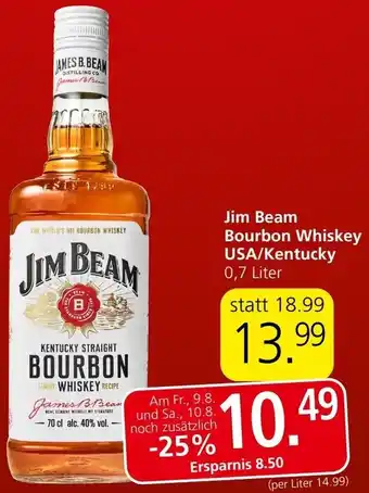 Spar Jim Beam Bourbon Whiskey USA/Kentucky 0,7 Liter Angebot