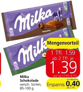 Spar Milka Schokolade, 85-100 g Angebot