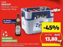 Hofer ZIPFER MÄRZEN 20x0.5L Angebot