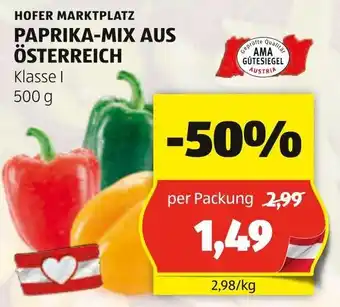 Hofer HOFER MARKTPLATZ PAPRIKA-MIX AUS ÖSTERREICH 500 g Angebot