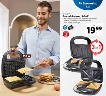 Lidl Sandwichmaker 3-In-1 Angebot
