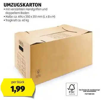 Hofer UMZUGSKARTON Angebot
