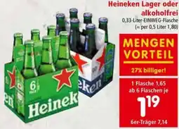 Interspar Heineken Lager oder alkoholfrei Angebot