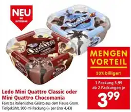 Interspar Ledo Mini Quattro Classic oder Mini Quattro Chocomania 900ml Angebot