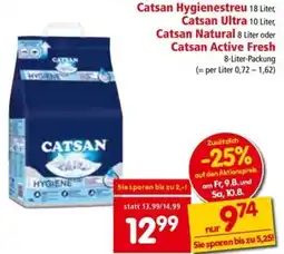 Interspar Catsan Ultra 10 Liter, Catsan Natural 8 Liter oder Catsan Active Fresh 8-Liter Angebot
