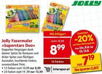 Interspar Jolly Fasermaler >>Superstars Duo Angebot