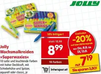 Interspar Jolly Wachsmalkreiden >>Superwaxies Angebot