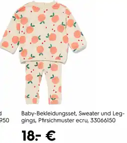 HEMA Baby-Bekleidungsset, Sweater und Leg- gings, Pfirsichmuster ecru Angebot