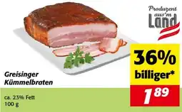 Nah&Frisch Greisinger Kümmelbraten 100g Angebot