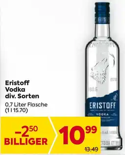 Billa Eristoff Vodka 0.7 Liter Angebot