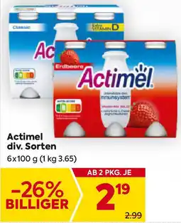 Billa Actimel 6x100g Angebot