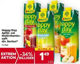 Billa Happy Day Apfel-od. Multivitamin- saft 1 Liter Angebot