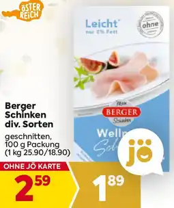 Billa Berger Schinken 100g Angebot