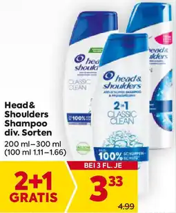 Billa Head & Shoulders Shampoo 200ml-300ml Angebot