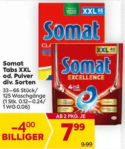 Billa Somat Tabs XXL od. Pulver Angebot