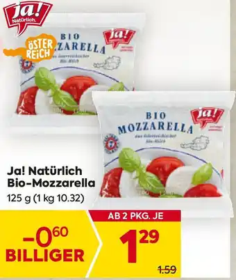 Billa Bio-Mozzarella 125g Angebot