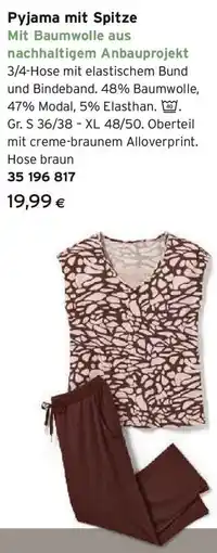 Tchibo Eduscho Pyjama mit Spitze Angebot