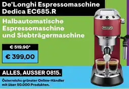 0815 De'Longhi Espressomaschine Dedica EC685.R Angebot