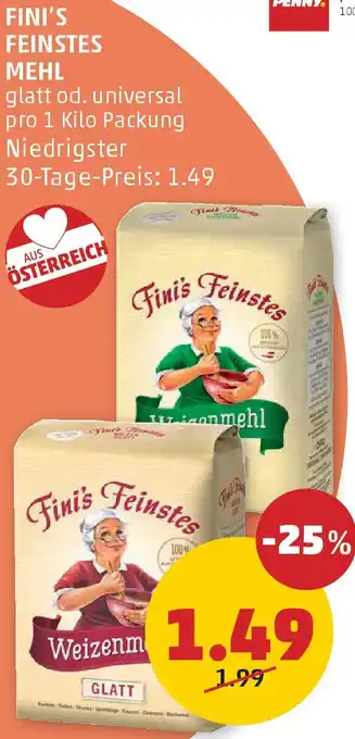PENNY FINI'S FEINSTES MEHL 1 Kilo Angebot