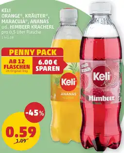 PENNY KELI ORANGE, KRÄUTER, MARACUJA, ANANAS od. HIMBEER KRACHERL 0.5 Liter Angebot