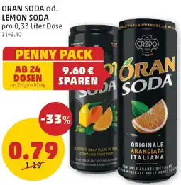 PENNY ORAN SODA od. LEMON SODA 0.33 Liter Angebot