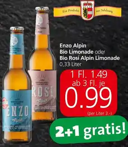 Spar Enzo Alpin Bio Limonade oder Bio Rosi Alpin Limonade 0.33 Liter Angebot