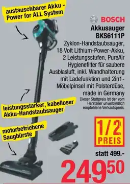 Maximarkt Akkusauger BKS6111P Angebot