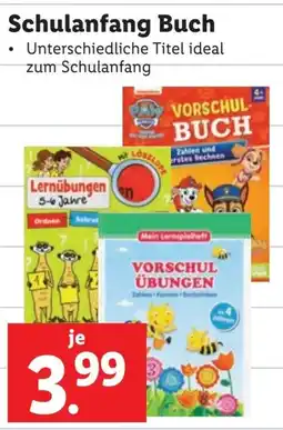 Lidl Schulanfang Buch Angebot