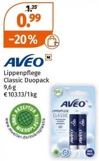 Müller AVEO Lippenpflege Classic Duopack 9,6g Angebot