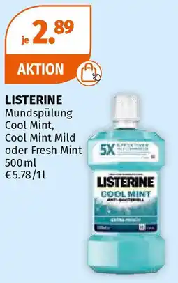 Müller Listerine Mundspülung Fresh Mint 500ml Angebot